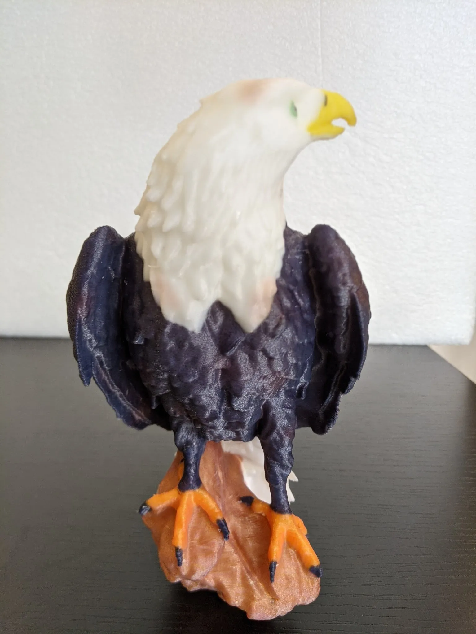 Full-color printed bald eagle figure