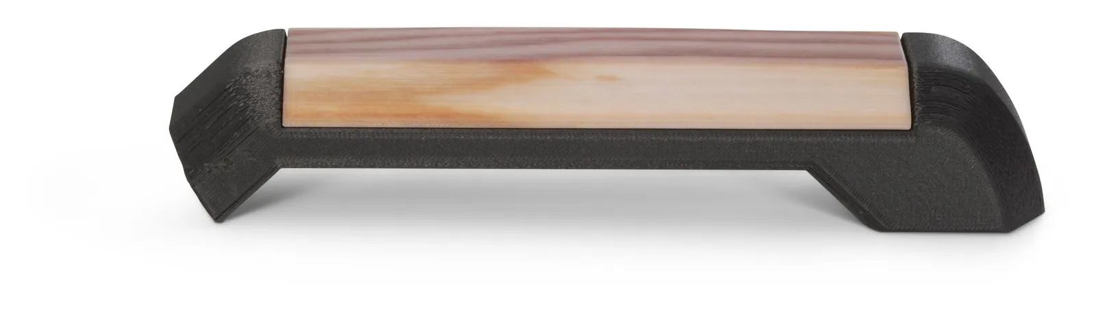 Handle with a Rizium CF body and a Rizium GF insert printed with a full-color wood grain pattern
